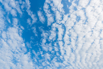 Beautiful cirrus clouds against the blue sky, Pattern of clouds in the blue sky, blue sky with cloud.