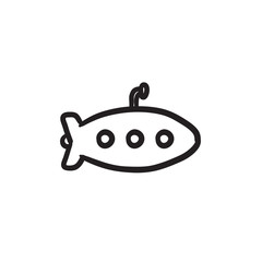 Submarine sketch icon.