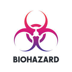 biohazard symbol over white