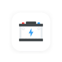 car battery icon, flat style design