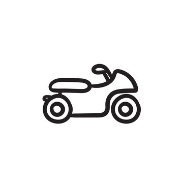 Motorcycle sketch icon.