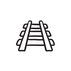 Railway track sketch icon.