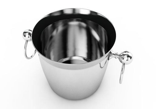 bucket Isolated on White Background, 3D rendering