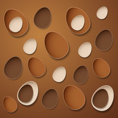 Abstract chocolate easter eggs background
