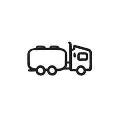 Truck liquid cargo sketch icon.