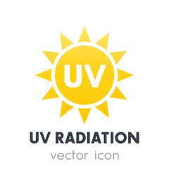 Fototapeta premium UV radiation icon over white