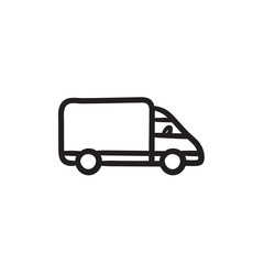 Delivery truck sketch icon.