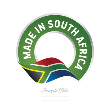 Made in South Africa flag green color label logo icon