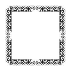 Celtic knots vector medieval frame in black and white