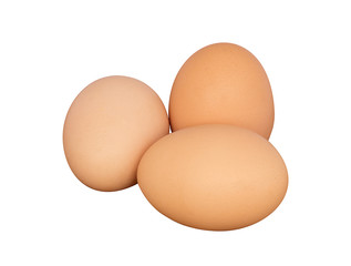 Three eggs isoleted on white background