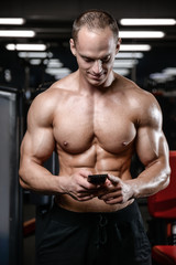 young man train in gym healthcare lifestyle sexy caucasian man.