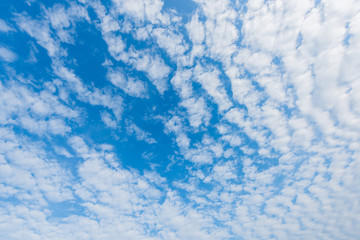 Beautiful cirrus clouds against the blue sky, Pattern of clouds in the blue sky, blue sky with cloud.