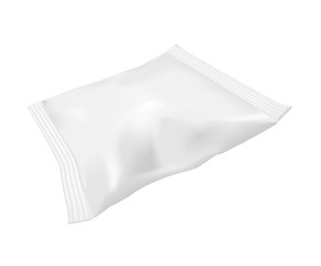 White blank foil food snack pack for chips, candy and other products