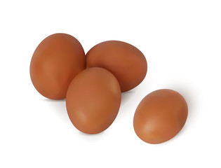 Realistic vector image of yellow eggs