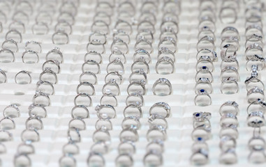 Jewelry store. Collection of silver rings.