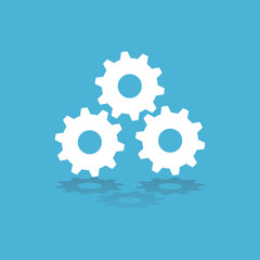Gear wheel Set Icon. Service vector. Gear thinking concept. Creation of solutions