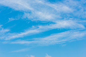 Beautiful cirrus clouds against the blue sky, Pattern of clouds in the blue sky, blue sky with cloud.