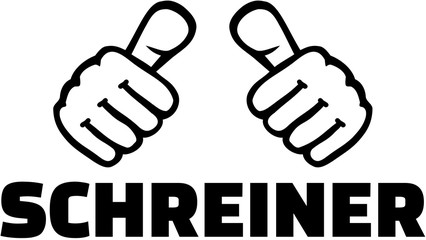 Cabinetmaker german job title with thumbs