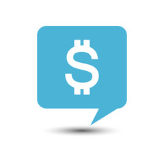 Money Bulb Speech Bubble Icon. Dollar Talk bubble vector.