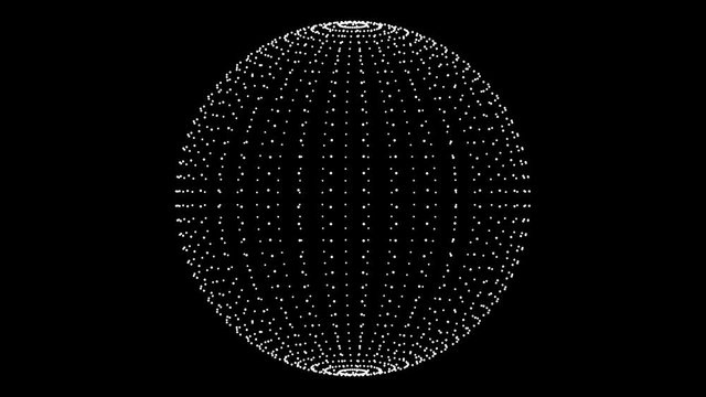 Bowl of spinning points. Seamless animation