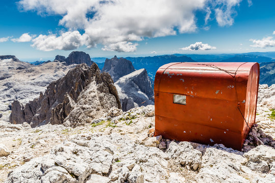 The Bivouac Fiamme Gialle-Dolomites, Italy, Europe