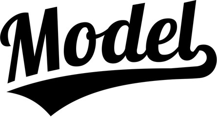 Model word in retro style
