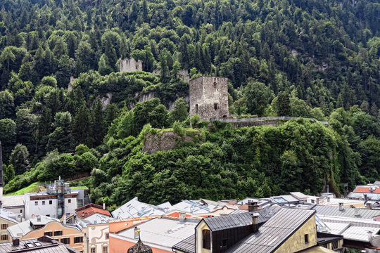 Cityscape of Rattenberg (Tirol Austria) at Inn river