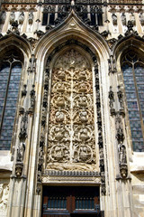 Fototapeta na wymiar Tree of Jesse - relief on the facade of the church of St. Lambert in the city of Muenster, Germany.