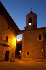 Navarran village at dusk with lighting lamps © hiphoto39