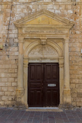 Rethymno, Greece - July  31, 2016: Ancient ottoman archway portal.