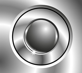 Image chrome button with sphere in center.