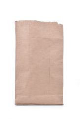 Brown paper bag isolated over white background