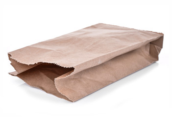 Fototapeta na wymiar Brown paper bag isolated over white backgroun