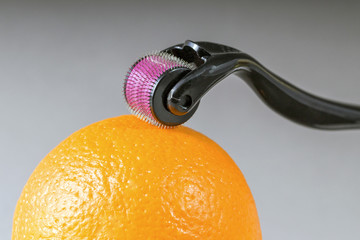 Derma roller for medical micro needling therapy.