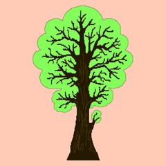 99_Spring oak/Spring oak pink background pixel art style