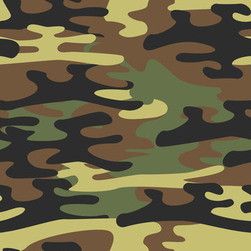 Military Seamless Pattern. Khaki