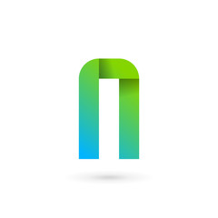 Letter N ribbon logo icon design template elements