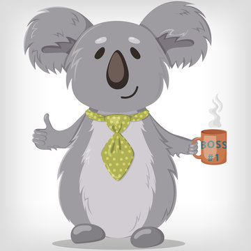 Koala boss #1. Vector illustration of koala