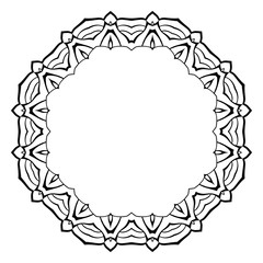 Round black frame in vintage style of flowing lines. Border for decoration postcards, logos, banners, clearance of goods and promotional products.