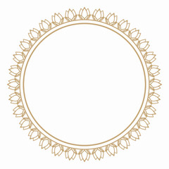Round frame from the stylized flower buds. Border for decoration postcards, logos, banners, clearance of goods and promotional products.
