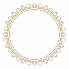 Round frame from the stylized flower buds. Border for decoration postcards, logos, banners, clearance of goods and promotional products.