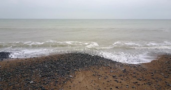 Flying into the sea aerial 4K shot