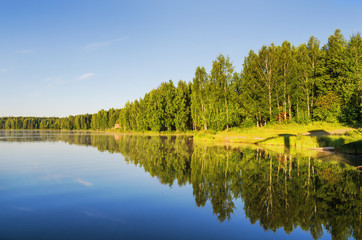 summer sunrise on the lake