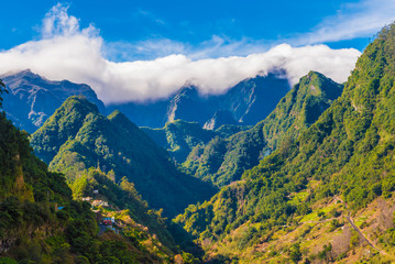 Fototapeta premium Beautiful cloudscape above the mountains, Madeira Island, Portugal