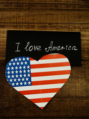 Obraz premium I Love My Country America flag