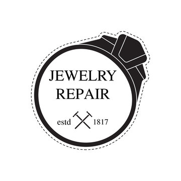 vector image of logo jewelry service. Trendy concept for repair shop or maintenance of jewelry products