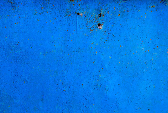 Blue Rusty Metal Texture. Grunge Background