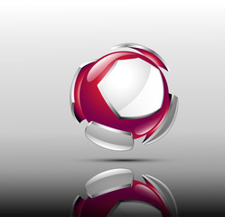 Abstract 3d logo design. Sport  emblem or company symbol.