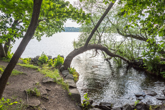 L&aring;ngholmen &auml;r som en stor park med sina stora h&auml;rliga ekar, amfiteater och natursk&ouml;na stigar runt hela &ouml;n (34  av 35)