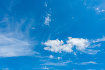 Beautiful cirrus clouds against the blue sky